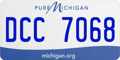 MI license plate DCC7068