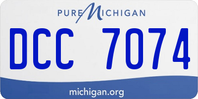 MI license plate DCC7074