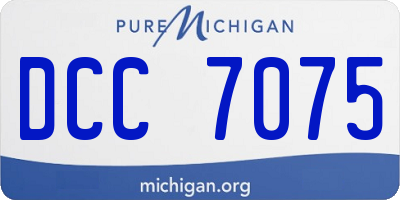 MI license plate DCC7075