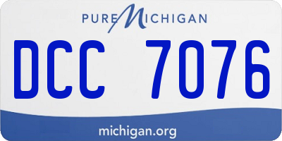 MI license plate DCC7076