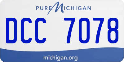 MI license plate DCC7078