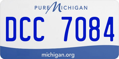 MI license plate DCC7084
