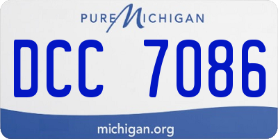 MI license plate DCC7086