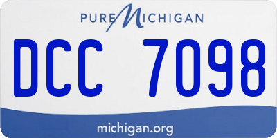 MI license plate DCC7098