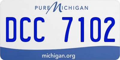 MI license plate DCC7102