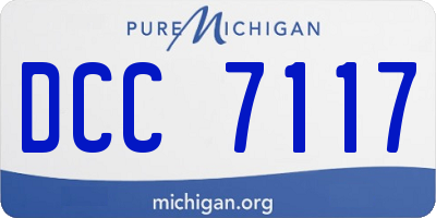 MI license plate DCC7117