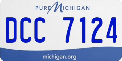 MI license plate DCC7124