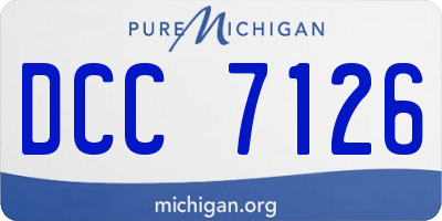 MI license plate DCC7126