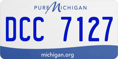 MI license plate DCC7127
