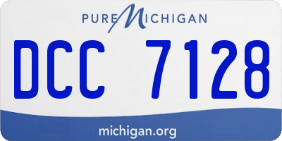 MI license plate DCC7128