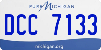MI license plate DCC7133