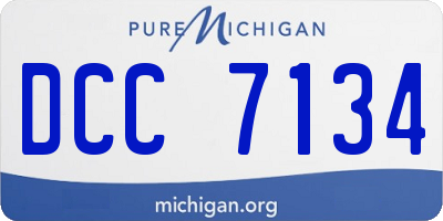 MI license plate DCC7134