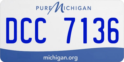 MI license plate DCC7136