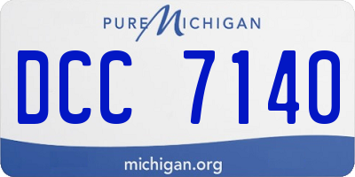 MI license plate DCC7140
