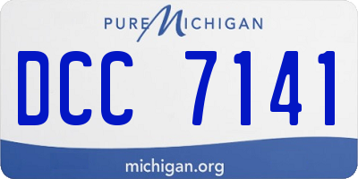 MI license plate DCC7141