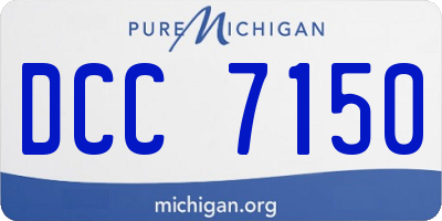 MI license plate DCC7150
