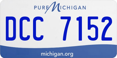 MI license plate DCC7152