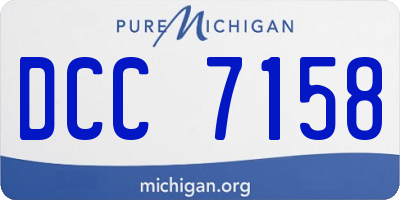 MI license plate DCC7158