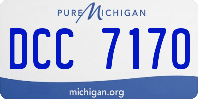 MI license plate DCC7170