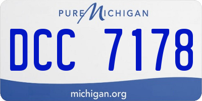 MI license plate DCC7178