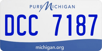 MI license plate DCC7187