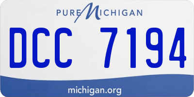 MI license plate DCC7194
