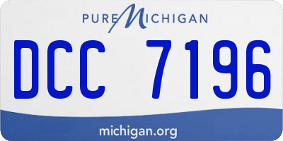 MI license plate DCC7196