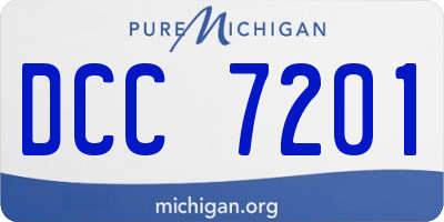 MI license plate DCC7201