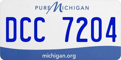 MI license plate DCC7204