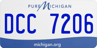 MI license plate DCC7206