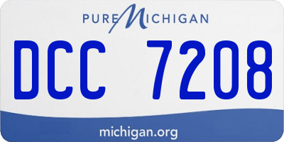 MI license plate DCC7208