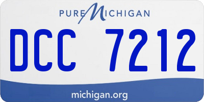 MI license plate DCC7212