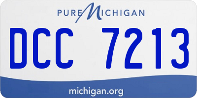 MI license plate DCC7213