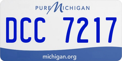 MI license plate DCC7217