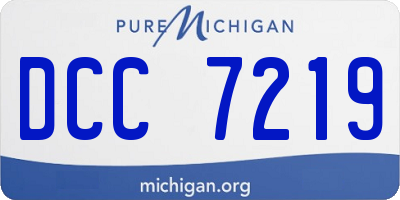MI license plate DCC7219