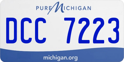 MI license plate DCC7223
