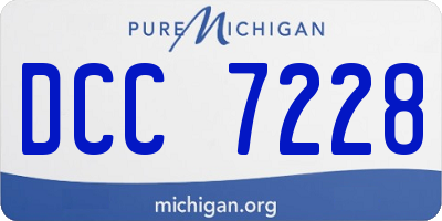MI license plate DCC7228