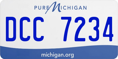 MI license plate DCC7234