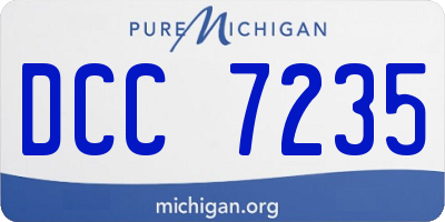 MI license plate DCC7235