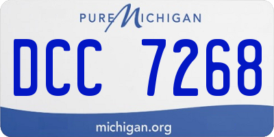 MI license plate DCC7268