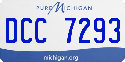 MI license plate DCC7293