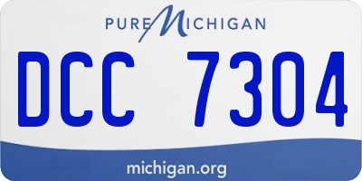 MI license plate DCC7304