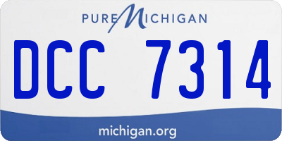 MI license plate DCC7314