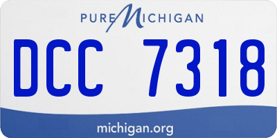 MI license plate DCC7318