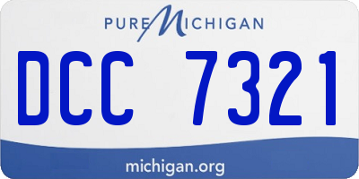 MI license plate DCC7321