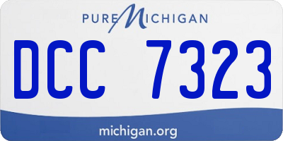 MI license plate DCC7323
