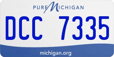 MI license plate DCC7335