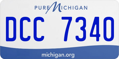 MI license plate DCC7340