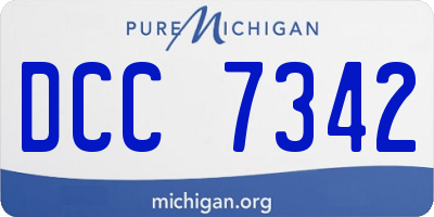 MI license plate DCC7342