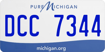 MI license plate DCC7344